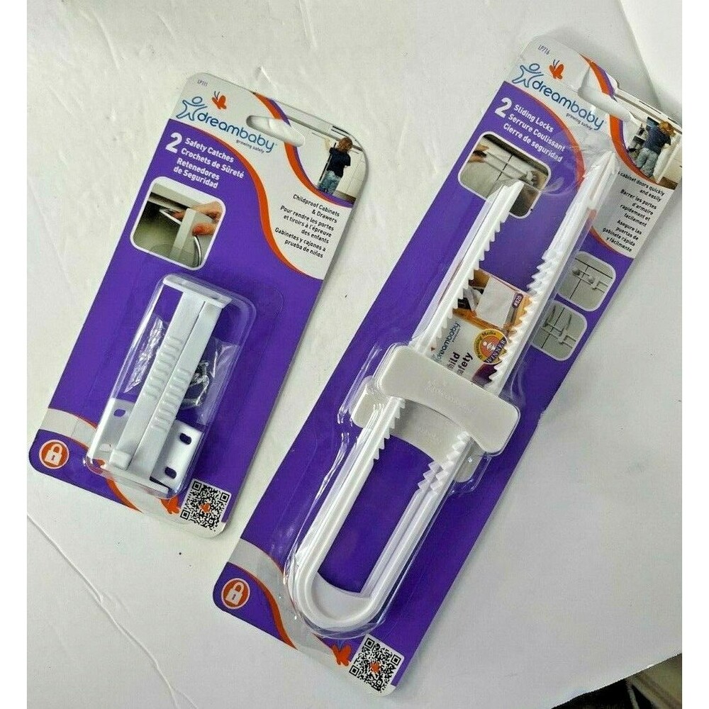 New 2-Pack Dreambaby Safety Catches Sliding Locks Childproof Safety Drawer